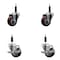 Service Caster 3'' Maroon Poly Wheel Swivel 3/4'' Expanding Stem Caster Set 2 Brakes, 4PK SCC-EX20S314-PPUB-MRN-2-TLB-2-34 - alternate 1